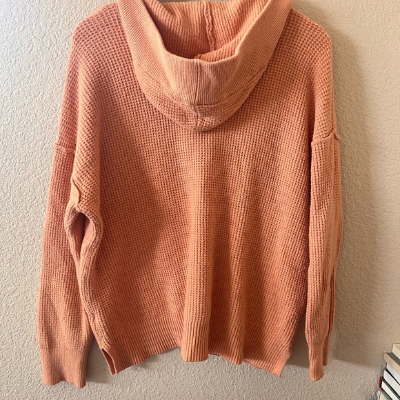 Aerie CozyUp Waffle Knit Hoodie - Peach - Picture 8 of 11